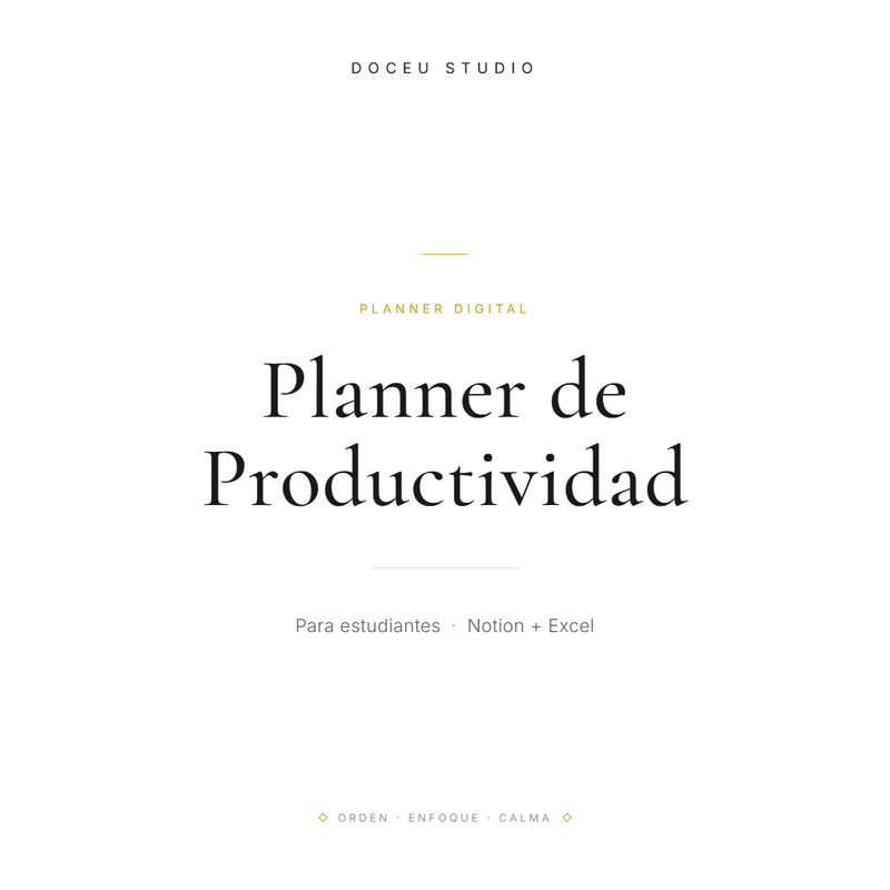 Planner de Productividad para Estudiantes — Notion + Excel